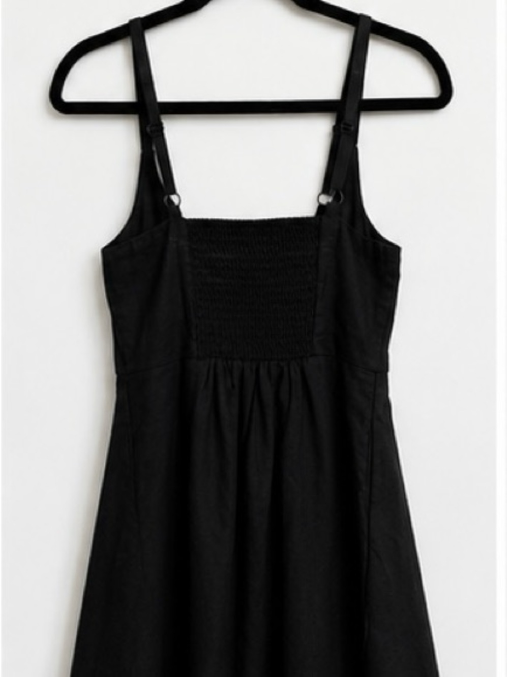 Old Navy Black Linen Blend Mini Dress XS Petite Adjustable Straps - Picture 4 of 6